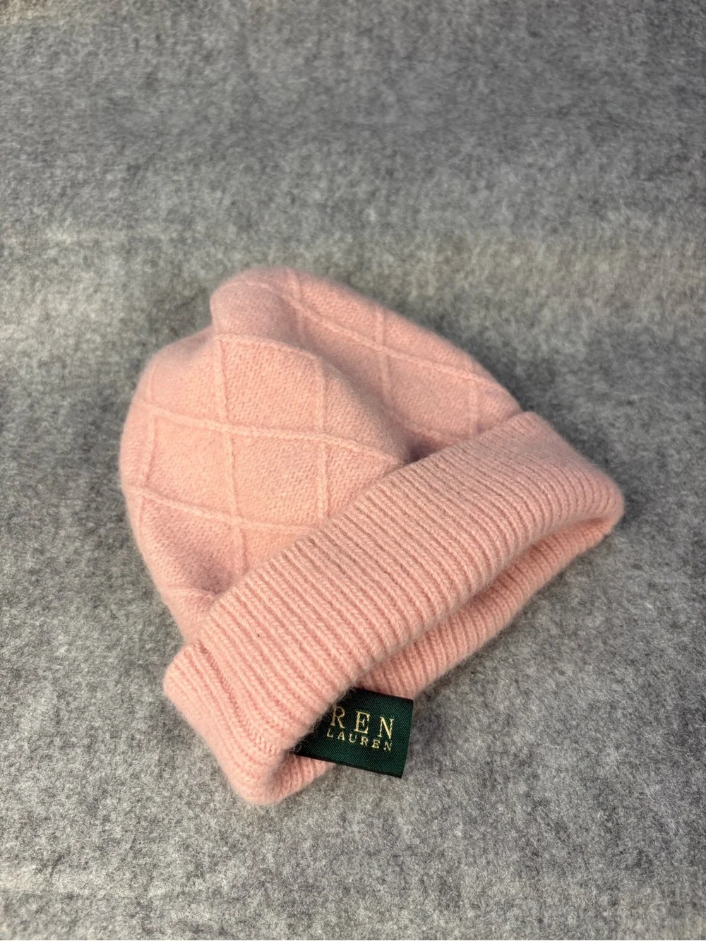 Lauren Ralph Lauren Youth Pink Wool Rabbit Hair Knit Beanie Hat